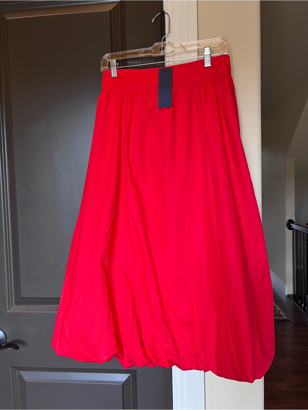 🅝🅦🅣 Eclair Poppy Red Bubble Hem Midi Skirt